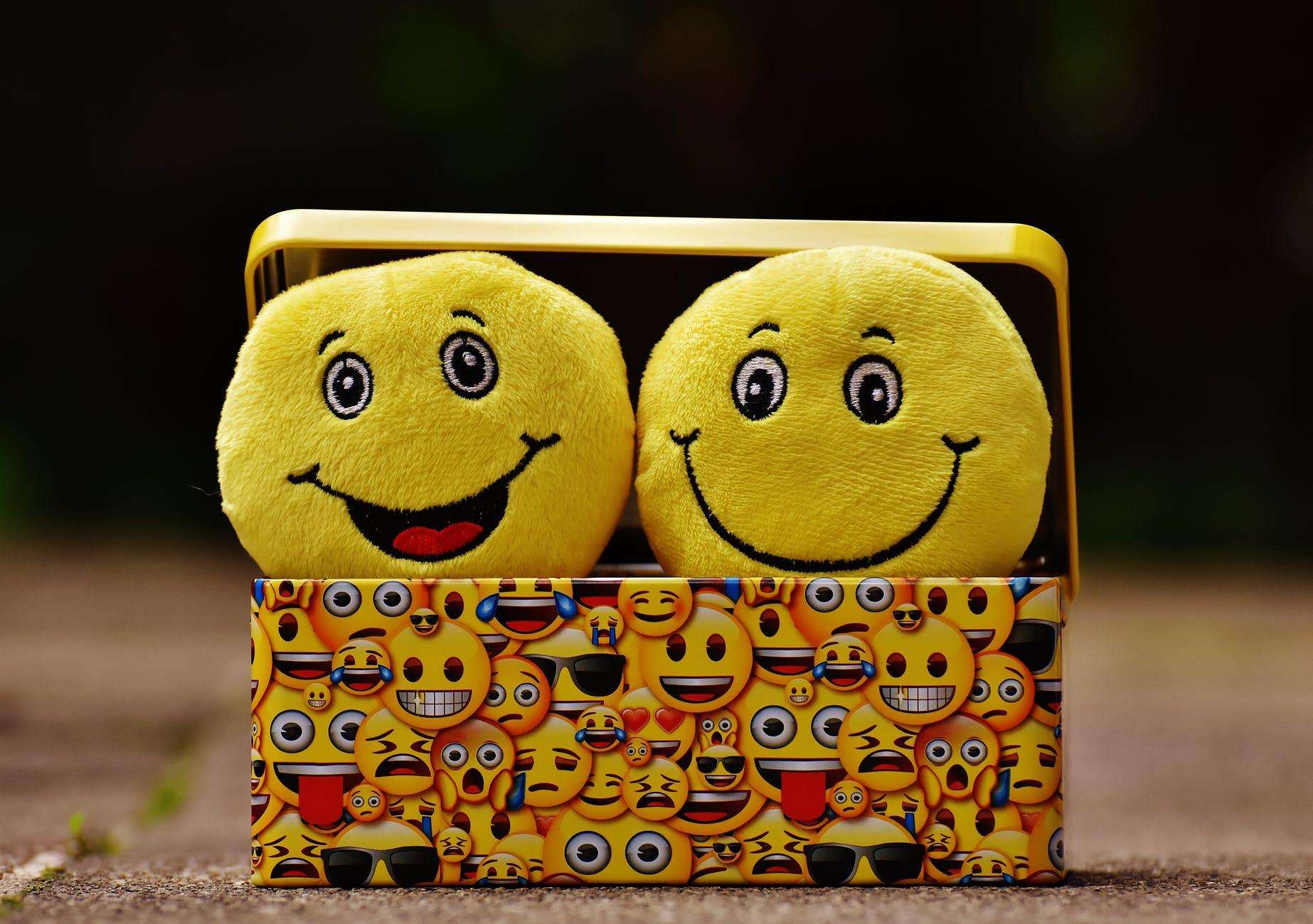 two yellow emoji on yellow case