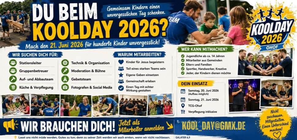 KOOLDAY 2026 – Und DU dabei ... 3 Melde dich jetzt an unter kool_day@gmx.de
