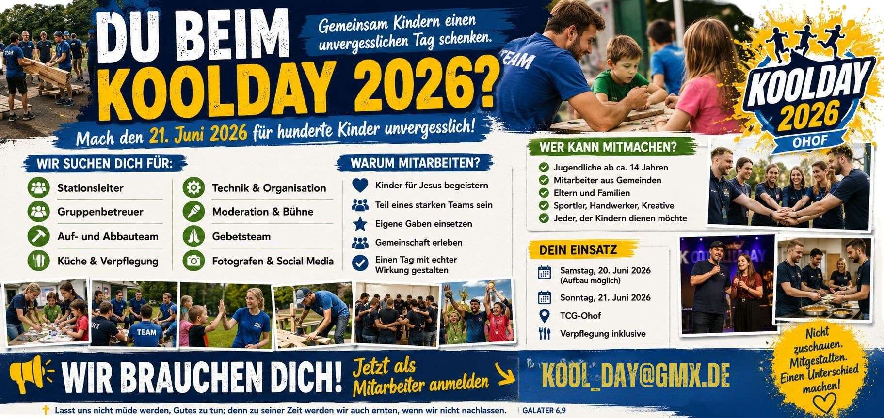 Melde dich jetzt an unter kool_day@gmx.de